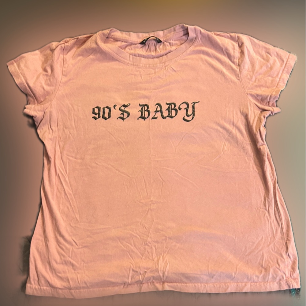 SHEIN Pink '90's Baby' Tee
